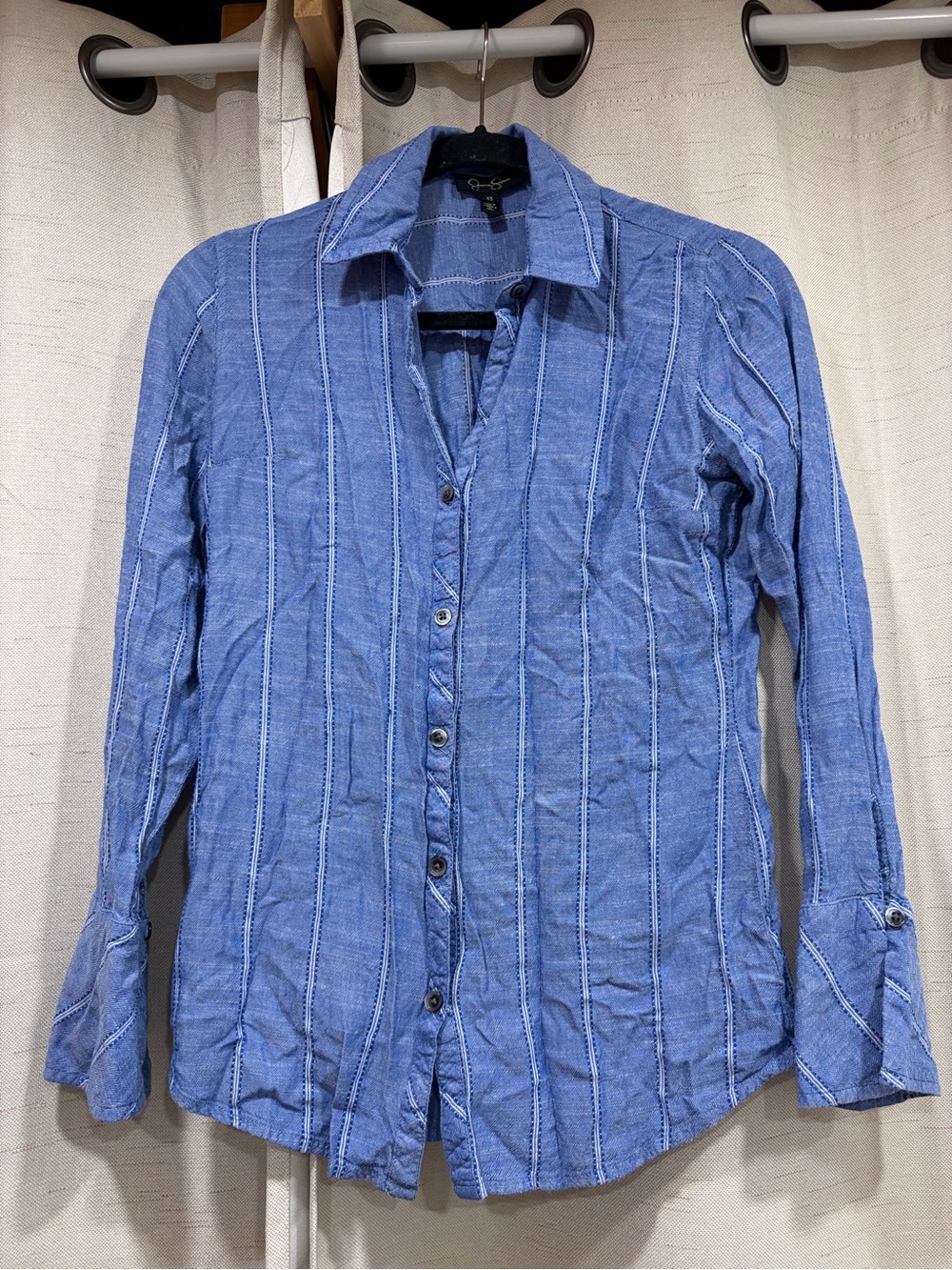 Jessica Simpson Striped Button Down with Bell Sleeves